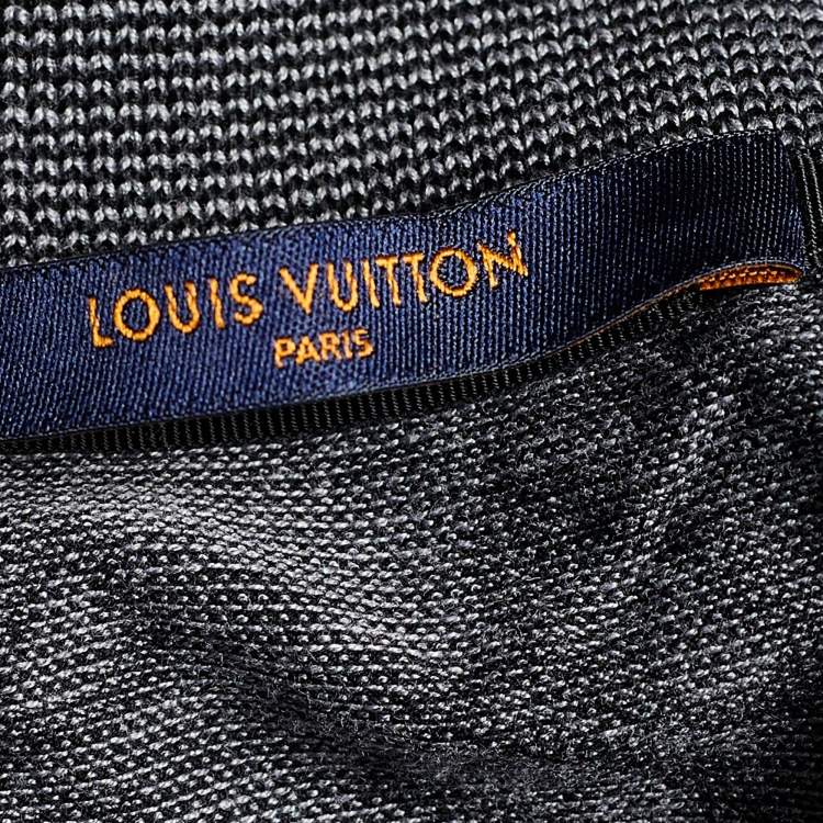 Pre Owned Louis Vuitton Grey Cities Print Cotton Polo T-Shirt L