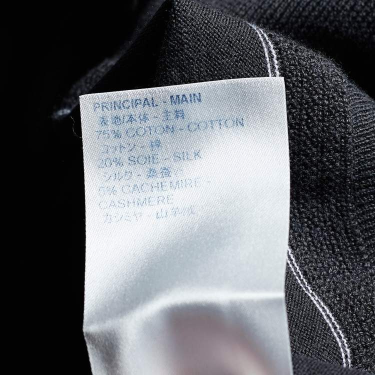 Pre Owned Louis Vuitton Charcoal Grey Pique Knit Polo T-Shirt L