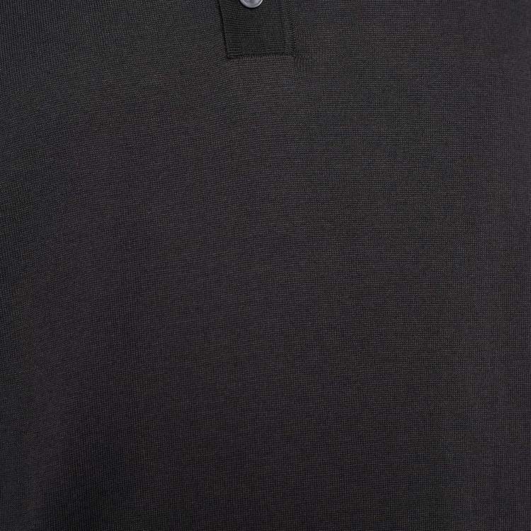 Pre Owned Louis Vuitton Charcoal Grey Pique Knit Polo T-Shirt L
