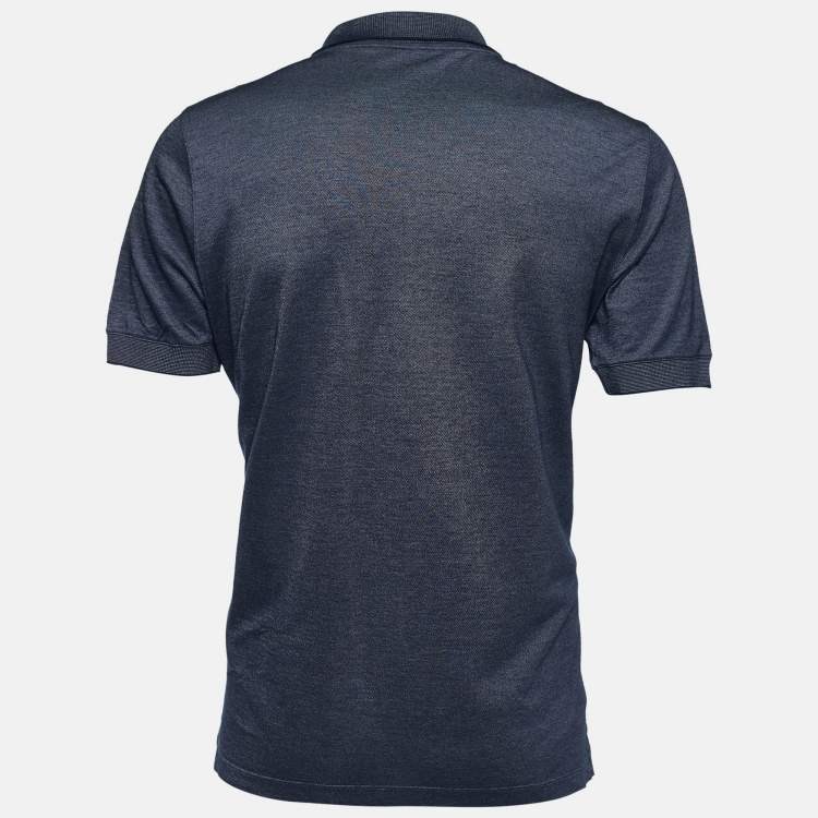 Pre Owned Louis Vuitton Dark Blue Cotton Pique Polo T-Shirt XL