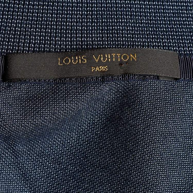 Pre Owned Louis Vuitton Dark Blue Cotton Pique Polo T-Shirt XL