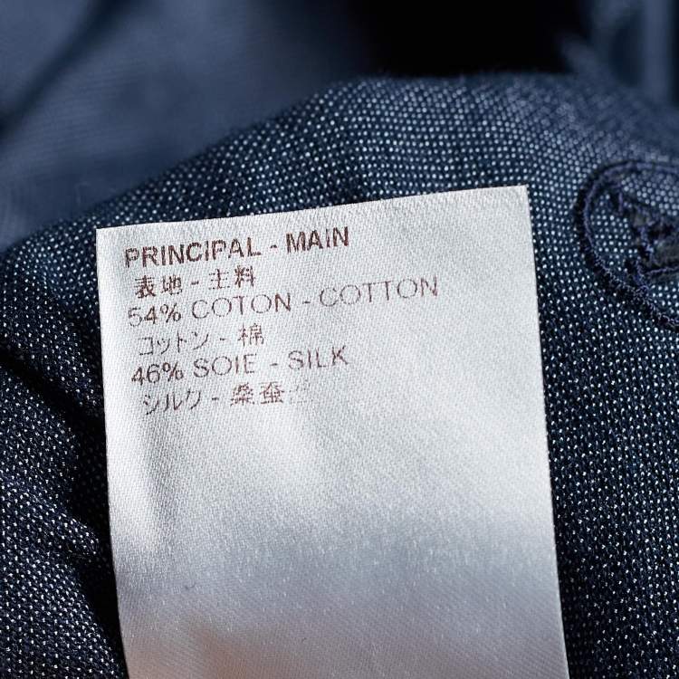 Pre Owned Louis Vuitton Dark Blue Cotton Pique Polo T-Shirt XL