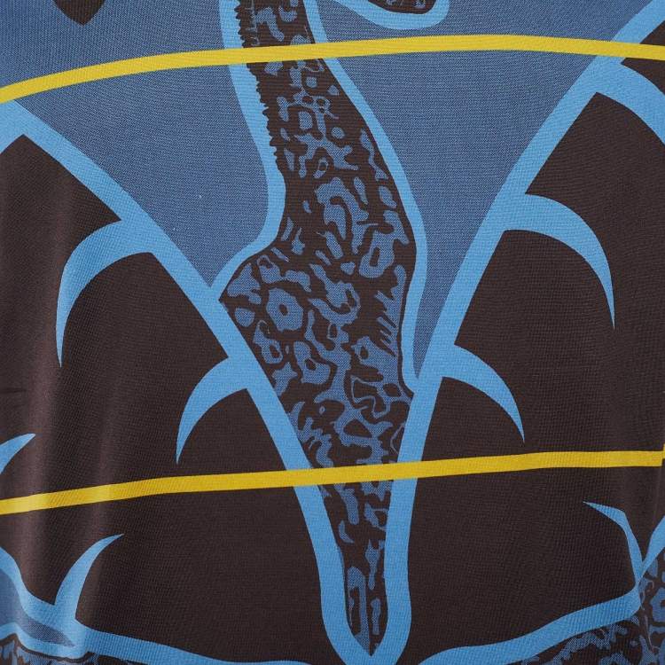 Pre Owned Louis Vuitton x Chapman Brothers Blue Jersey Giraffe Print T-Shirt L