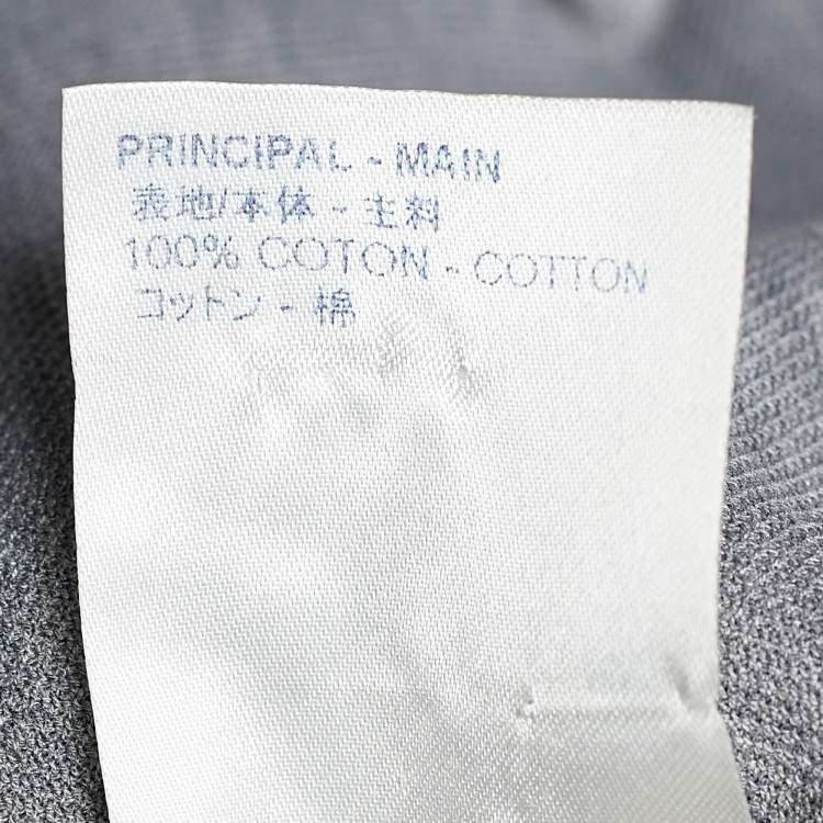 Pre Owned Louis Vuitton Grey Pique Knit Cotton Polo T-Shirt XL
