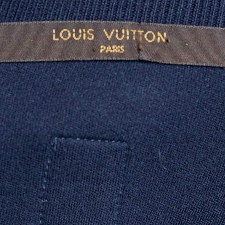 Pre Owned Louis Vuitton Navy Blue Sailboat Print Cotton Sweatshirt L