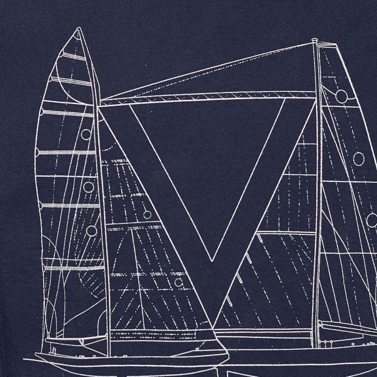 Pre Owned Louis Vuitton Navy Blue Sailboat Print Cotton Sweatshirt L