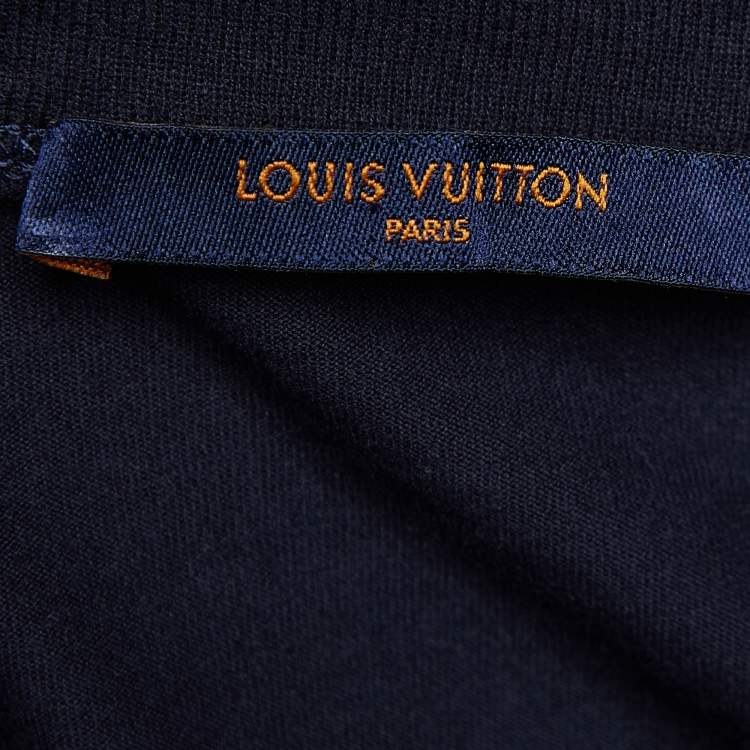 Pre Owned  Louis Vuitton Midnight Blue LV Forever Print Cotton Crew Neck T-Shirt L