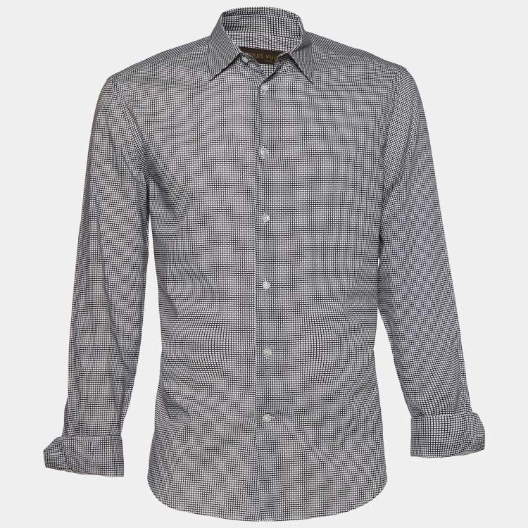 Pre Owned Louis Vuitton Monochrome Printed Cotton Long Sleeve Shirt L