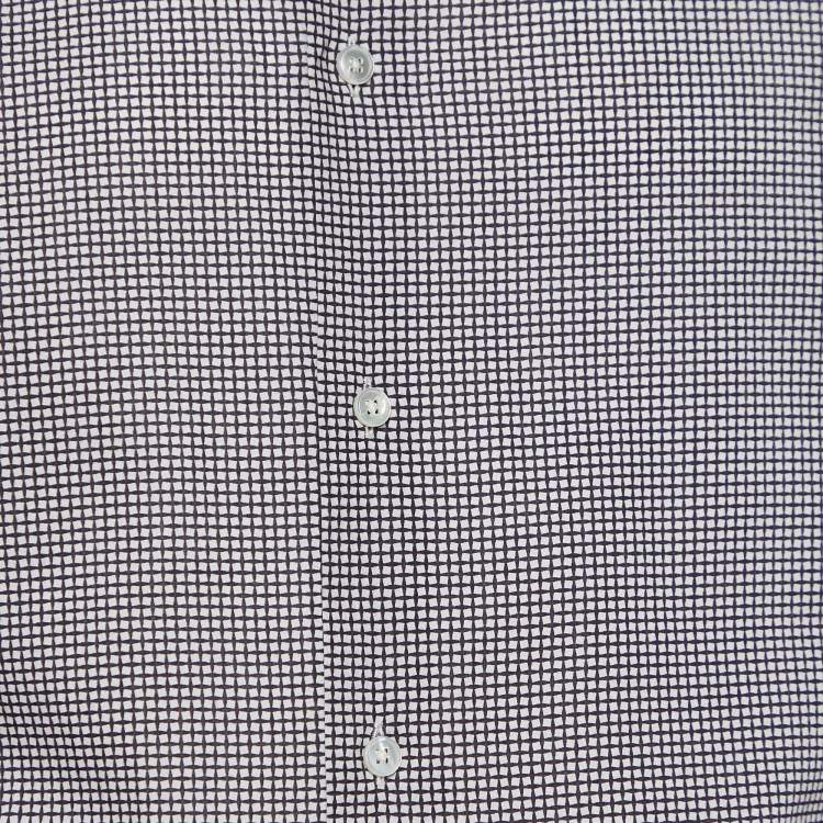 Pre Owned Louis Vuitton Monochrome Printed Cotton Long Sleeve Shirt L