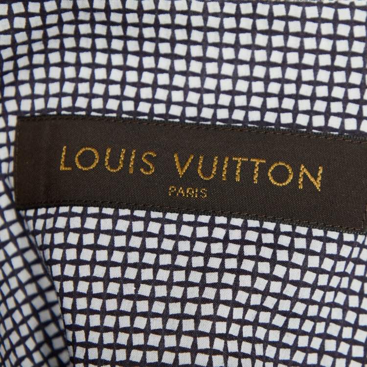 Pre Owned Louis Vuitton Monochrome Printed Cotton Long Sleeve Shirt L