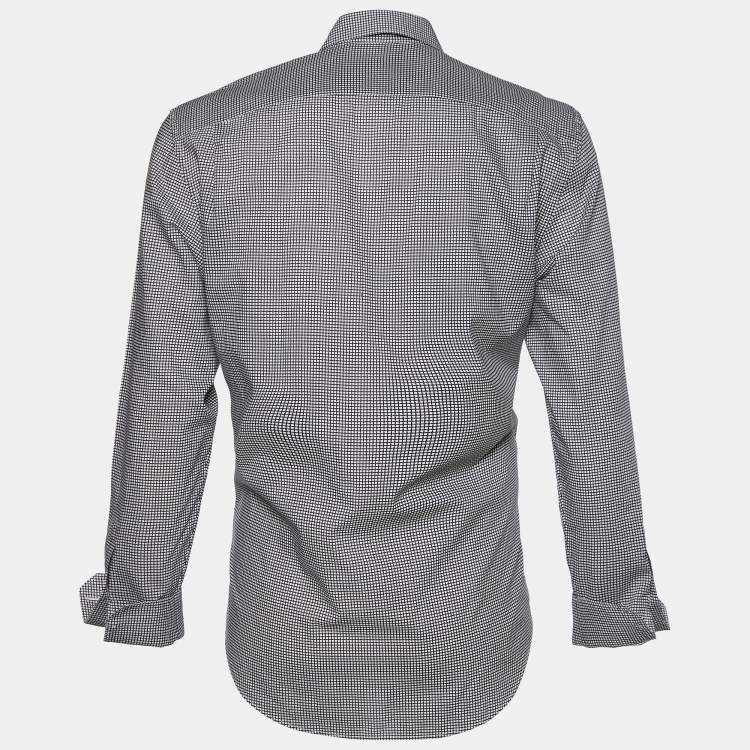Pre Owned Louis Vuitton Monochrome Printed Cotton Long Sleeve Shirt L