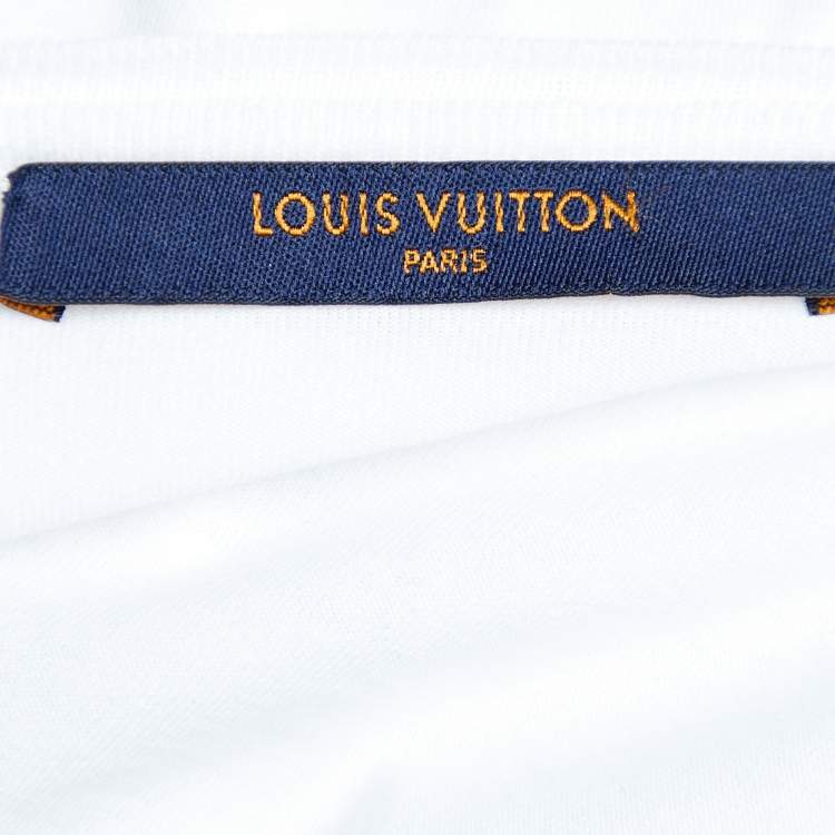 مملوكة مسبقًا Louis Vuitton White Peace & Love Print Cotton Crew Neck T-Shirt XL