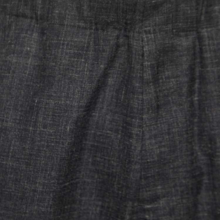 مملوكة مسبقًا Louis Vuitton Grey Wool & Silk Blend Drawstring Waist Trousers XL