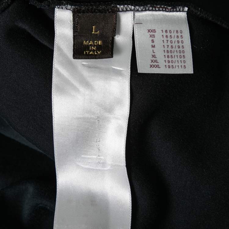 Pre Owned Louis Vuitton Navy Blue Cotton Pocket Detail Crewneck T-Shirt L