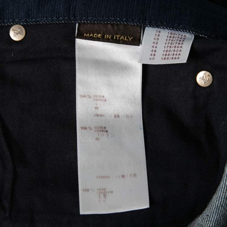Pre Owned Louis Vuitton Blue Denim Straight Leg Jeans L Waist: 34"