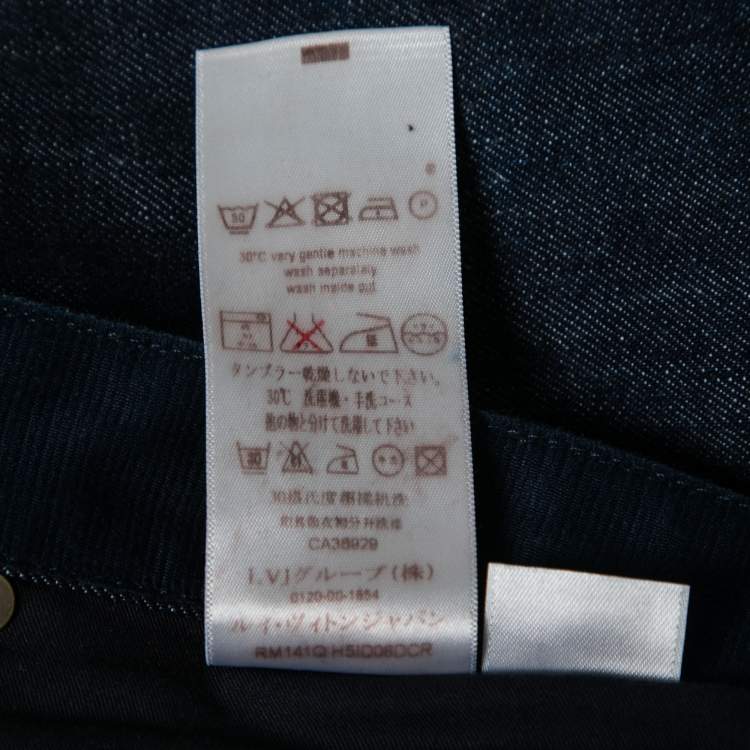 Pre Owned Louis Vuitton Blue Denim Straight Leg Jeans L Waist: 34"