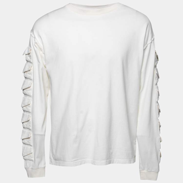 Louis Vuitton White Cotton Inside Out Long Sleeve Crew Neck T