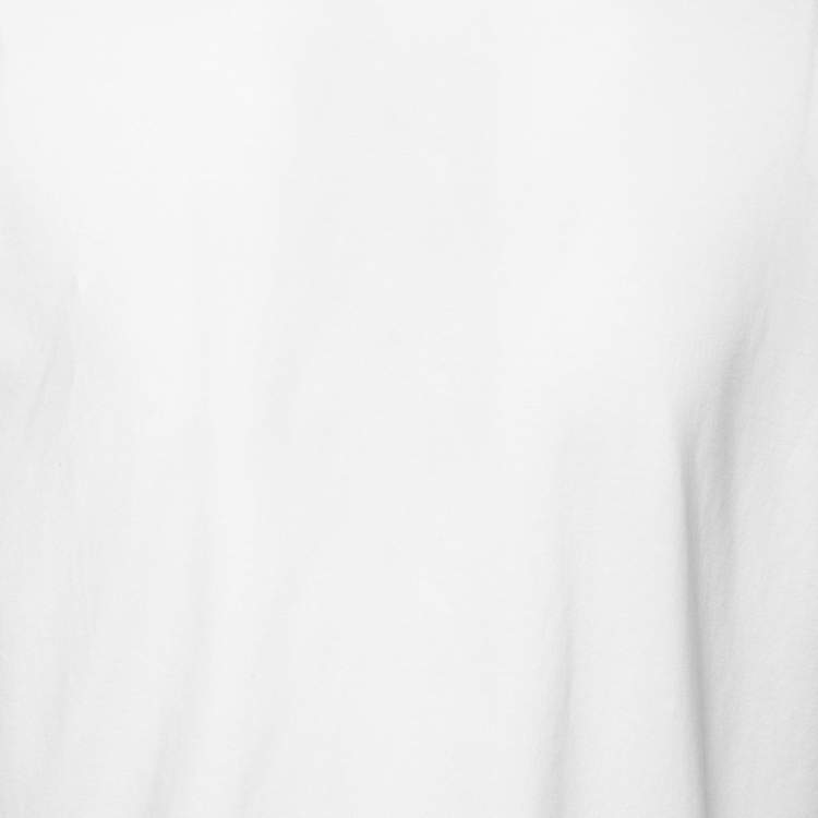 Pre Owned Louis Vuitton Off White Cotton Long Sleeve Crewneck T-Shirt M