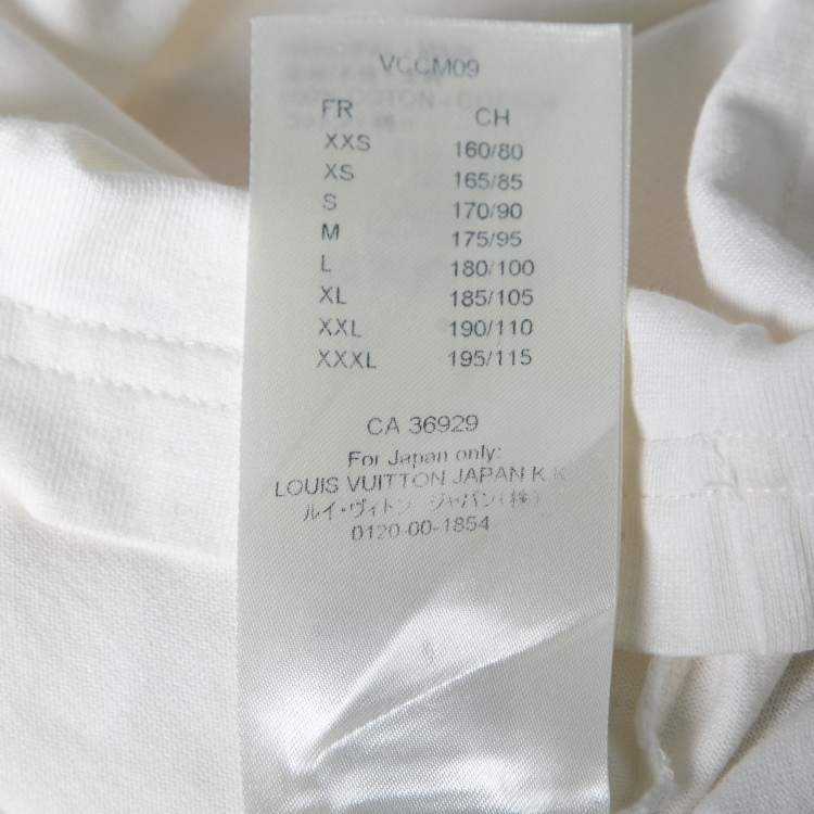 Pre Owned Louis Vuitton Off White Cotton Long Sleeve Crewneck T-Shirt M