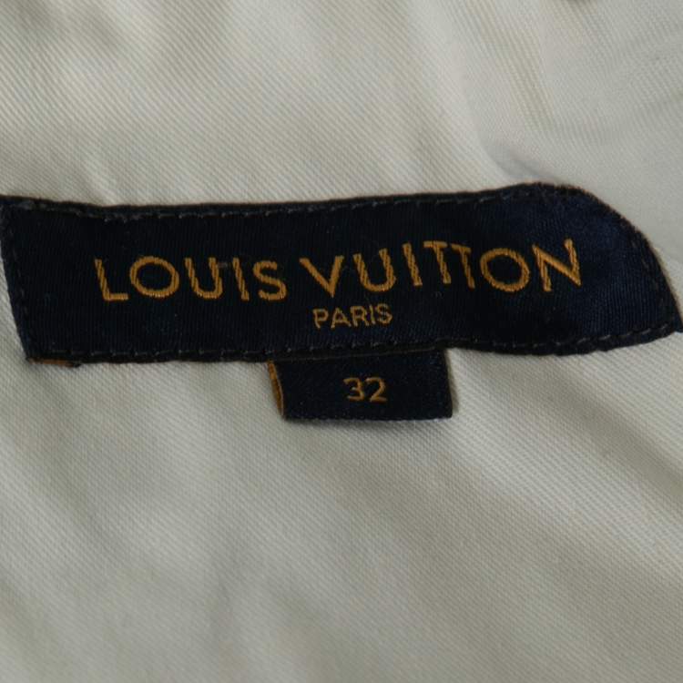 Pre Owned Louis Vuitton Light Blue Denim Perforated Slim Jeans M Waist 32"