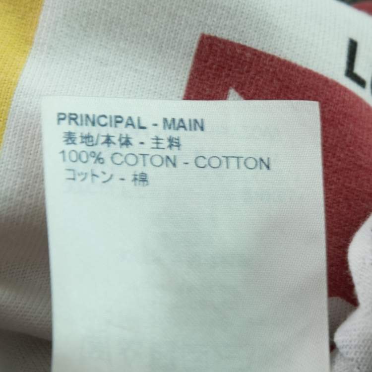 Pre Owned Louis Vuitton White Printed Cotton Short Sleeve Crewneck T-Shirt S