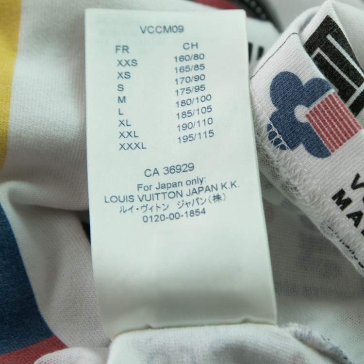 Pre Owned Louis Vuitton White Printed Cotton Short Sleeve Crewneck T-Shirt S