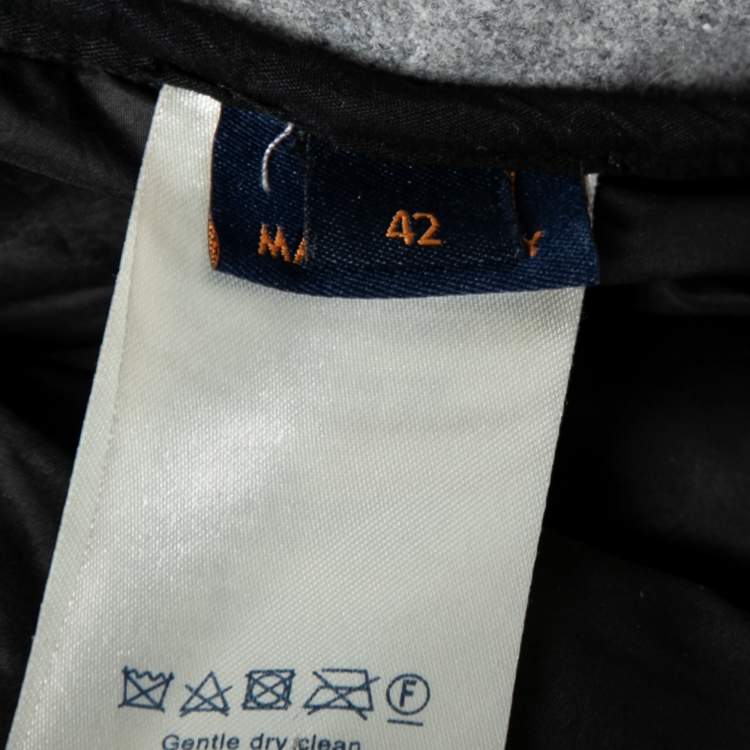 Pre Owned Louis Vuitton Grey Cashmere Monogram Boyhood Puffer Jacket XXS