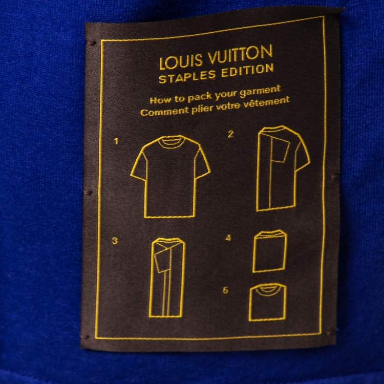 Pre Owned Louis Vuitton Blue Cotton Crewneck Short Sleeve T-Shirt XL