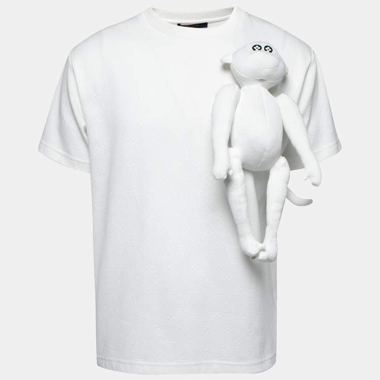 Louis Vuitton X Virgil Abloh White Cotton 3D Monkey T-Shirt M