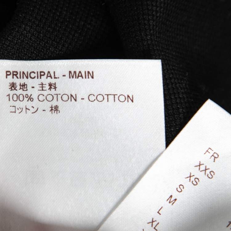 Pre Owned Louis Vuitton Black Cotton Pique Logo Embroidered Polo T-Shirt M