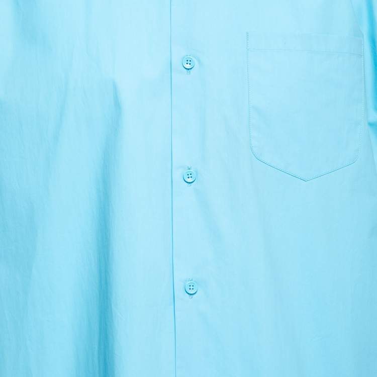 مملوكة مسبقًا Louis Vuitton Sky Blue Pocket Detail Button Front Shirt L