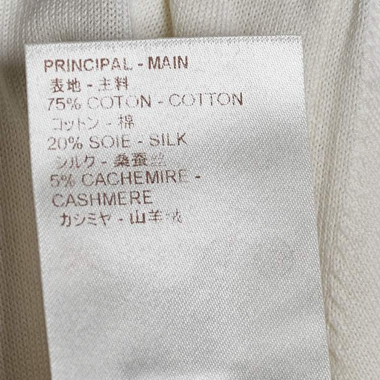 Pre Owned Louis Vuitton Ecru Cotton Blend Knit Jumper XS