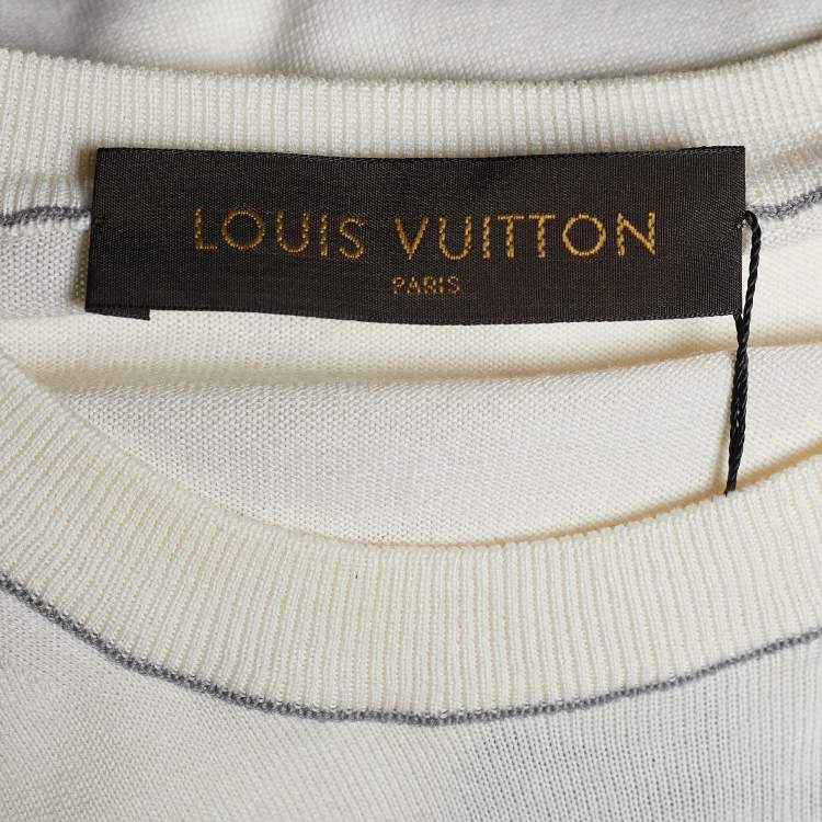Pre Owned Louis Vuitton Ecru Cotton Blend Knit Jumper XS