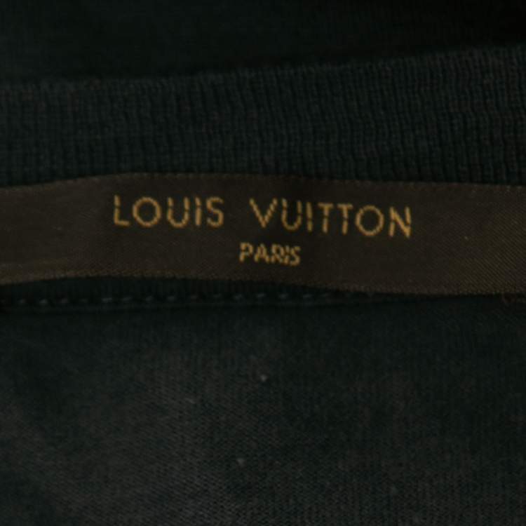 Pre Owned Louis Vuitton Dark Grey Cotton Jersey Stripe Detail T-Shirt XL