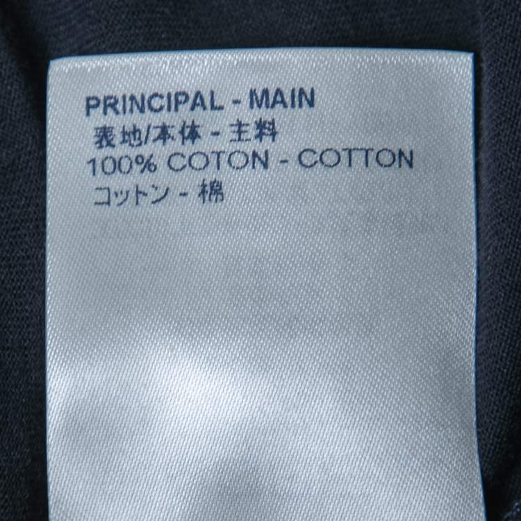 Pre Owned Louis Vuitton Navy Blue Merci Print Cotton Crewneck T-Shirt S