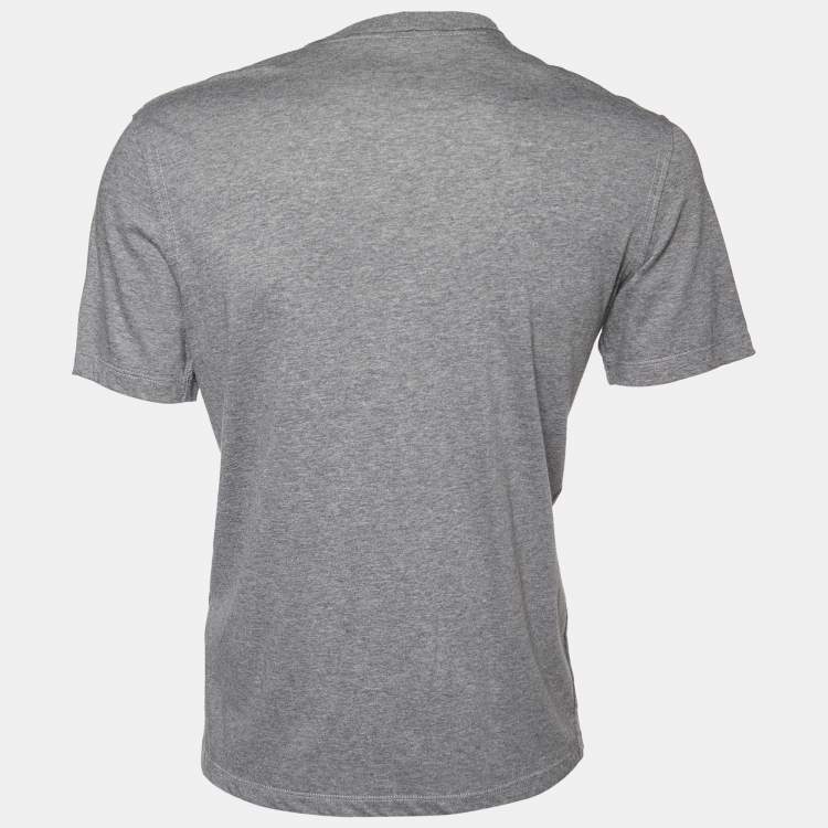 Pre Owned Louis Vuitton Grey Chapman Zulu Statue Printed Cotton Knit T-Shirt L