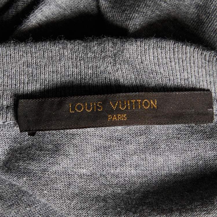 Pre Owned Louis Vuitton Grey Chapman Zulu Statue Printed Cotton Knit T-Shirt L