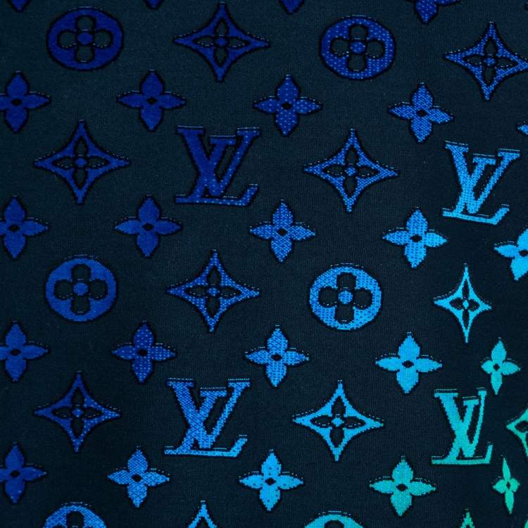 Pre Owned Louis Vuitton Navy Blue Cotton Gradient Monogram Fil Coup Sweatshirt M