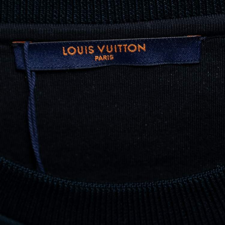 Pre Owned Louis Vuitton Navy Blue Cotton Gradient Monogram Fil Coup Sweatshirt M