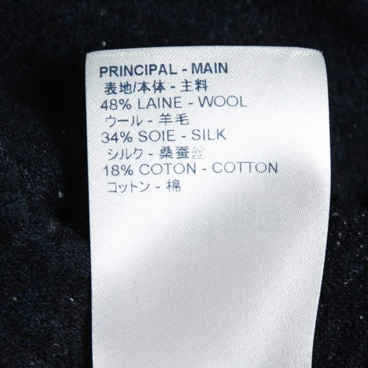 Pre Owned Louis Vuitton Navy Blue Monogram Patterned Knit Polo T-Shirt XL