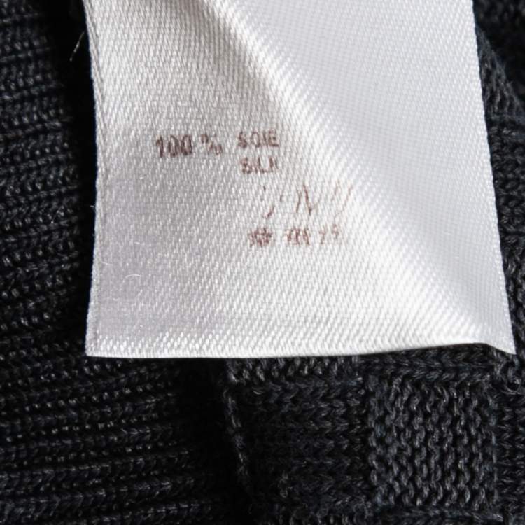 Pre Owned Louis Vuitton Grey Damier Patterned Knit Jumper S