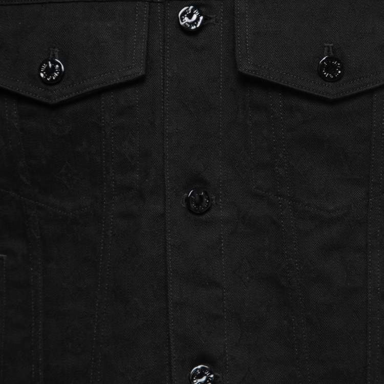Pre Owned Louis Vuitton Black Monogram Jacquard Denim Jacket XL