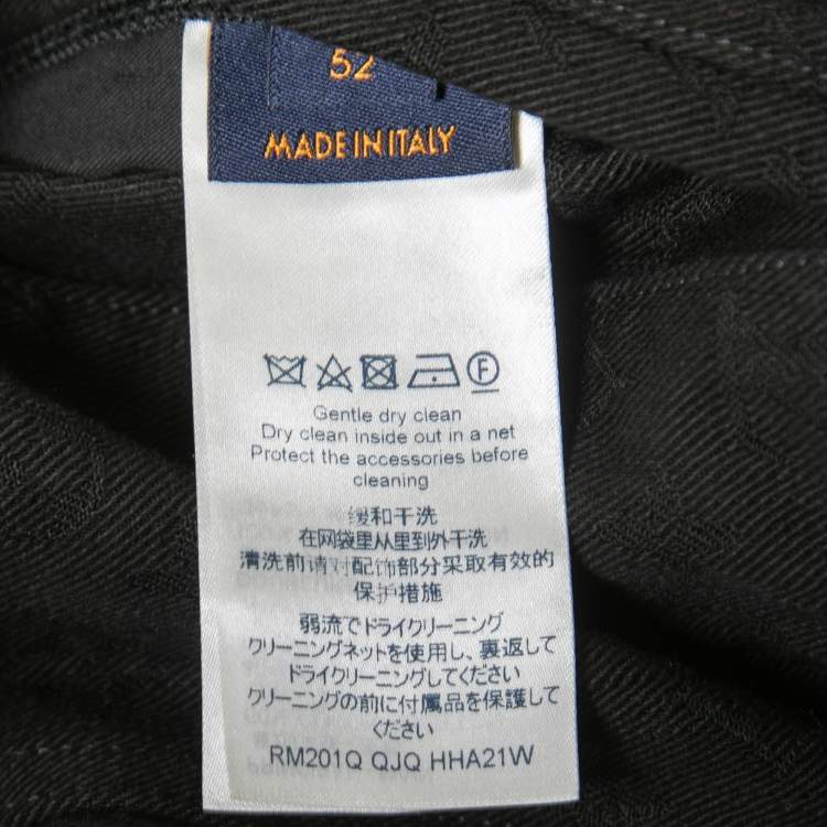 Pre Owned Louis Vuitton Black Monogram Jacquard Denim Jacket XL