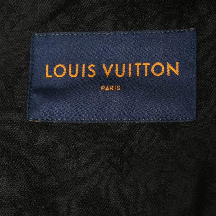 Pre Owned Louis Vuitton Black Monogram Jacquard Denim Jacket XL