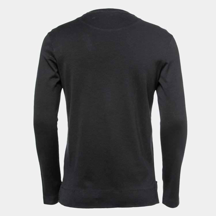 Pre Owned Louis Vuitton Black Cotton Long Sleeve T-Shirt S