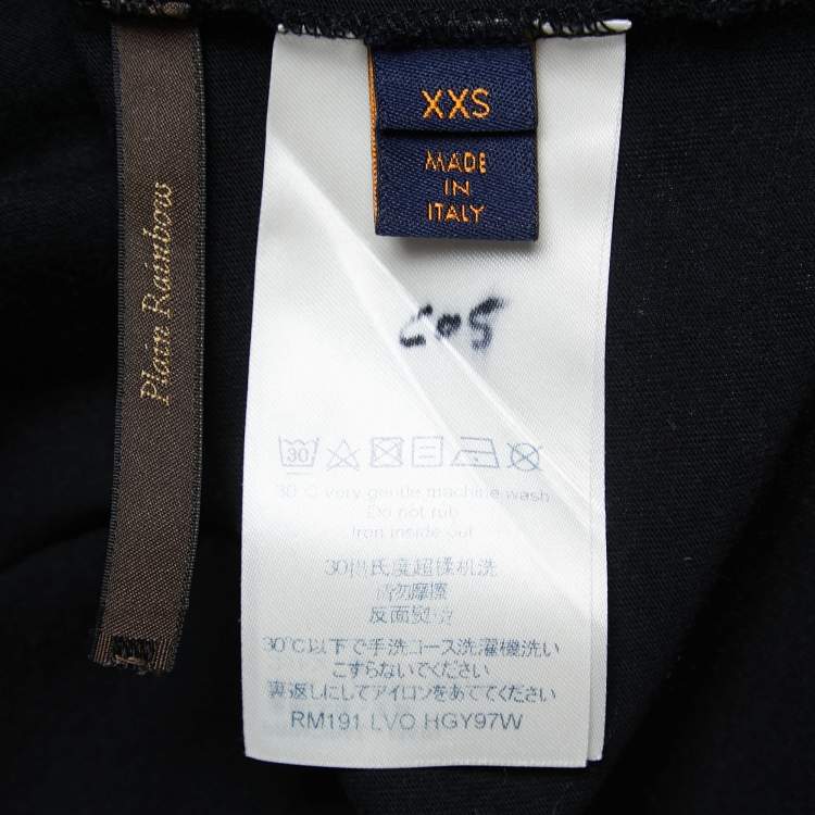 مملوكة مسبقًا Louis Vuitton Black Cotton Brick Logo T-Shirt XXS