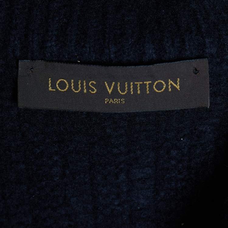 Pre Owned Louis Vuitton Charcoal Grey Wool & Cashmere Knit Zip Jacket L