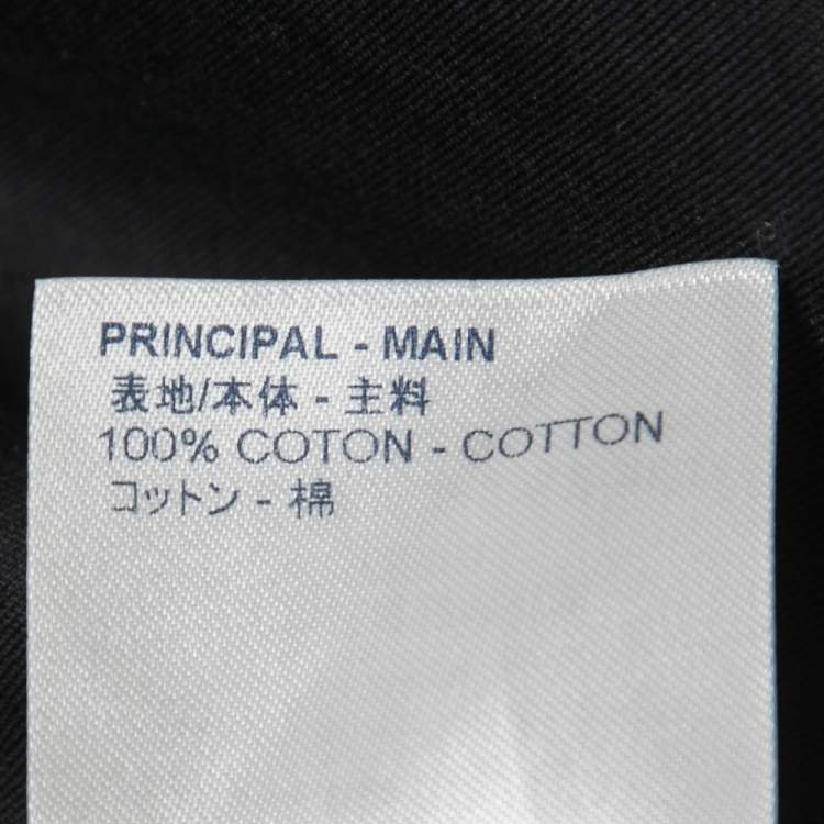Pre Owned Louis Vuitton Black Cotton Damier Pocket Crew Neck T-Shirt 5XL
