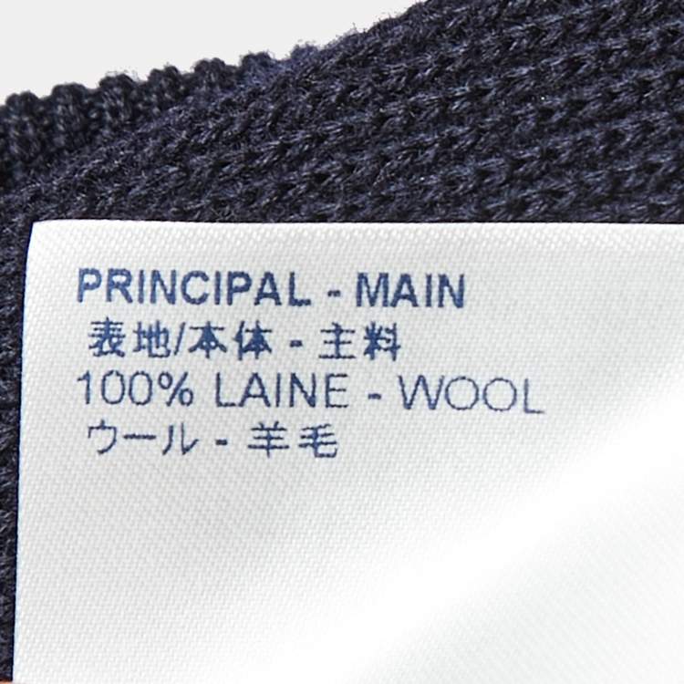 Pre Owned Louis Vuitton Dark Blue Wool Knit Zip Up Sweater XXL