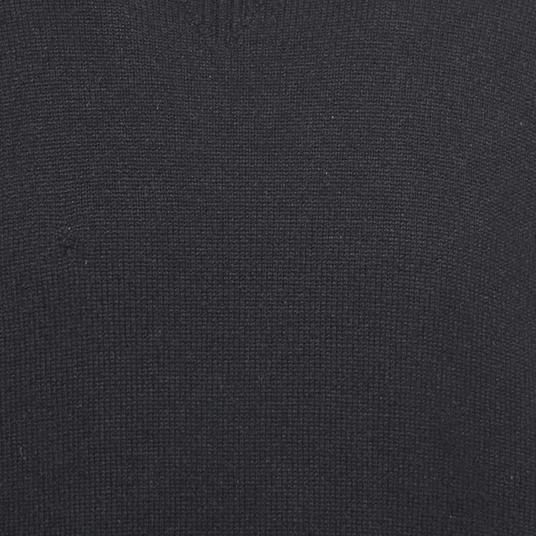 Pre Owned Louis Vuitton Black Cashmere Monogram Pullover 4XL